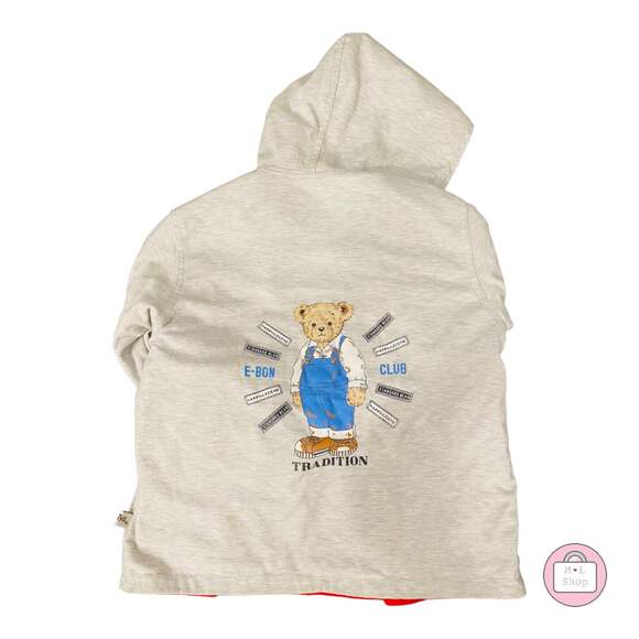 Boys Reversible Red and Grey Teddy Bear Jacket - Picture 6 of 6